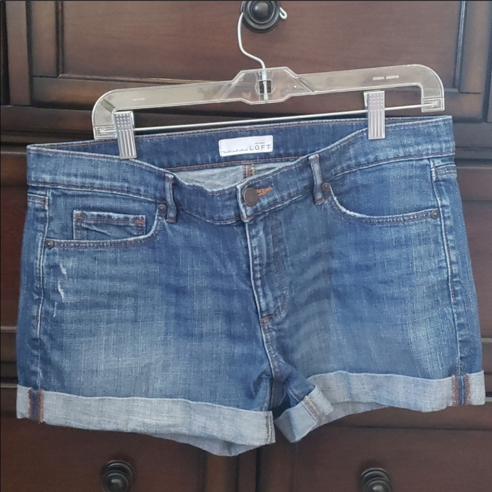 Loft denim cuff shorts